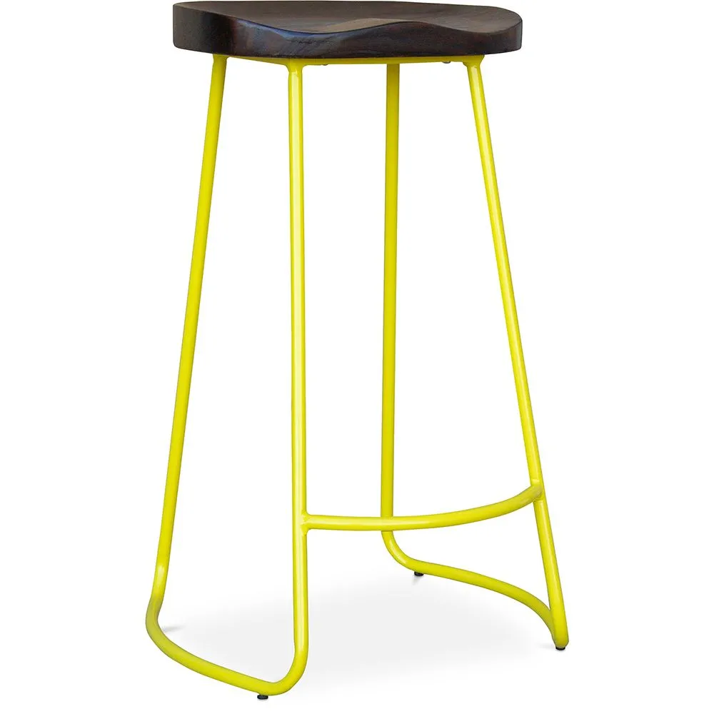 Stołek barowy - Industrial Design - Wood & Metal - 76 cm - Aiyana image 8