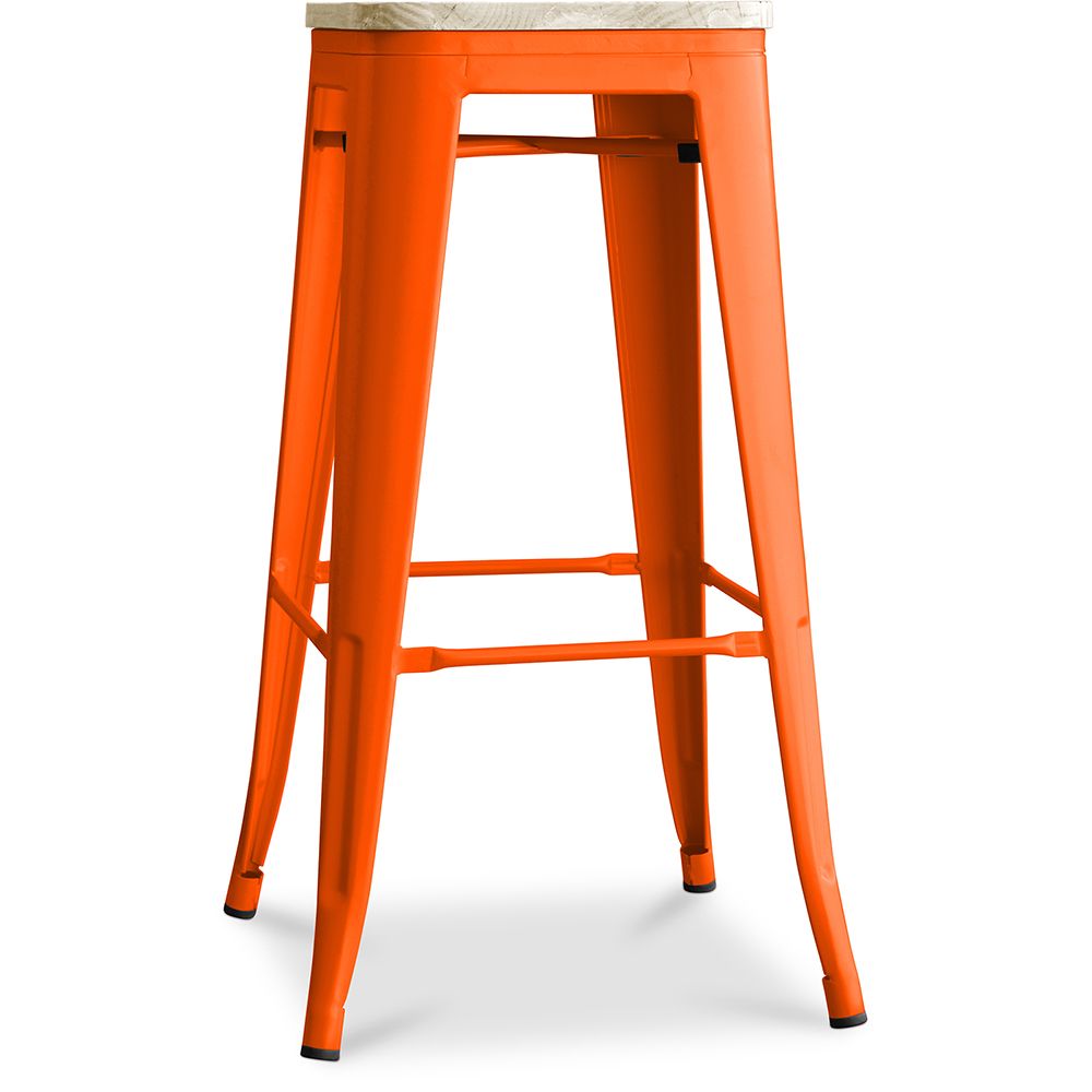 Stołek barowy - Wzornictwo przemysłowe - Stal & drewno - 76cm - Stylix image 8