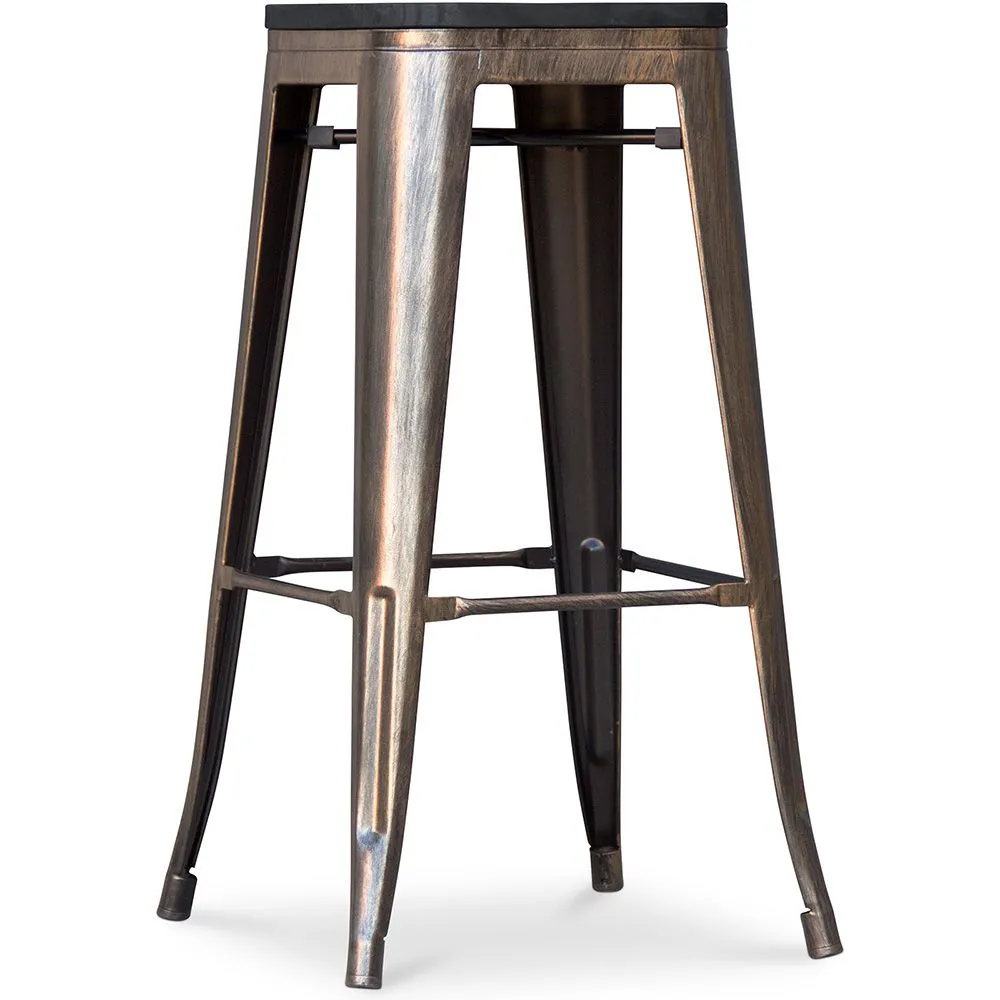 Stołek barowy - Wzornictwo przemysłowe - Drewno & metal - 76cm - Stylix image 8