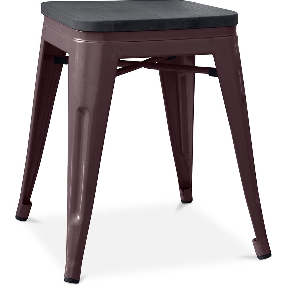 Stołek industrialny - drewno i stal - 46cm - Stylix image 8