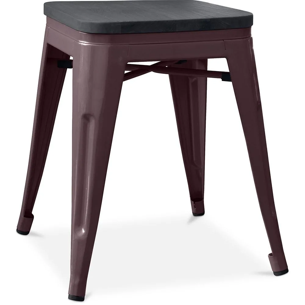 Stołek industrialny - drewno i stal - 46cm - Stylix image 8