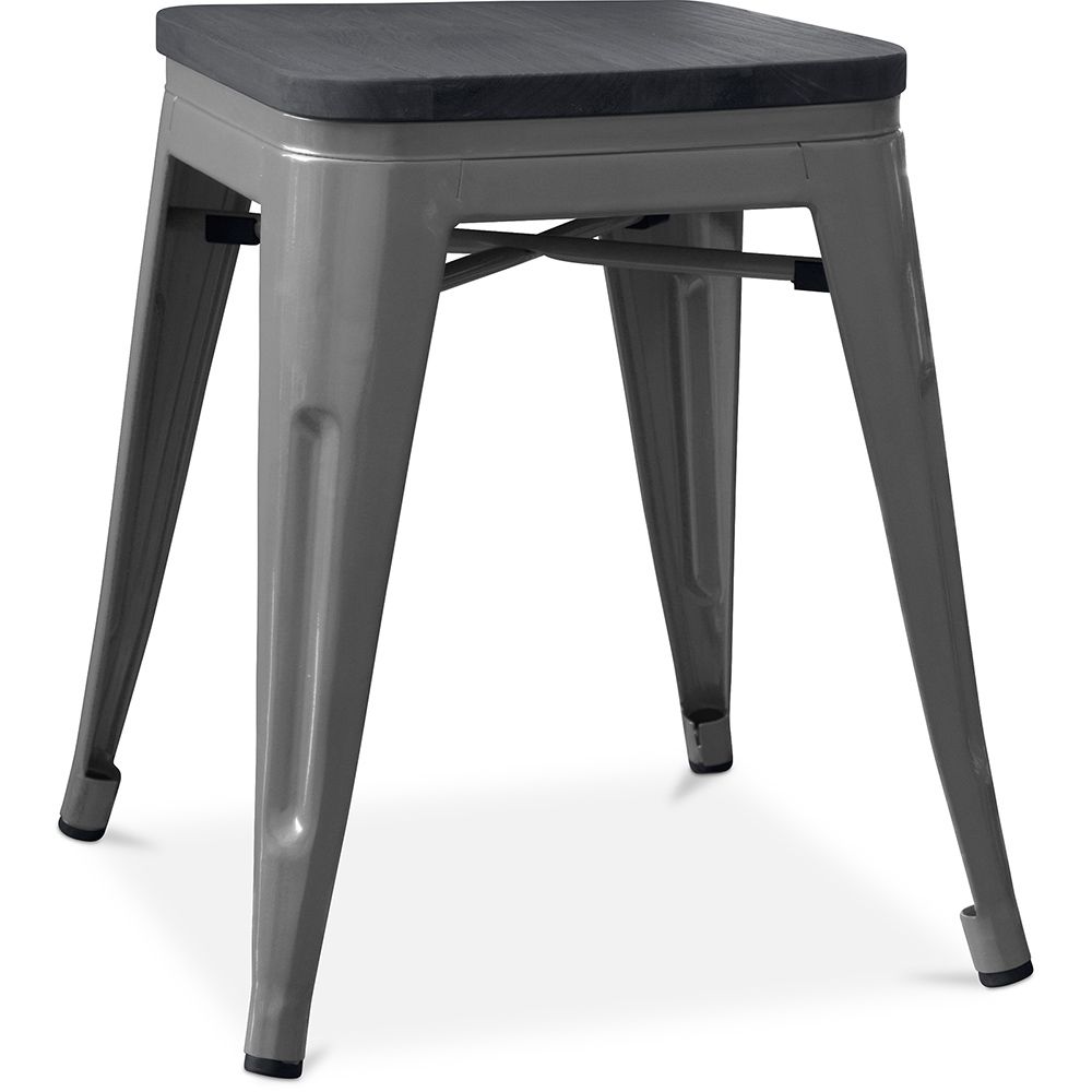 Stołek industrialny - drewno i stal - 46cm - Stylix image 8