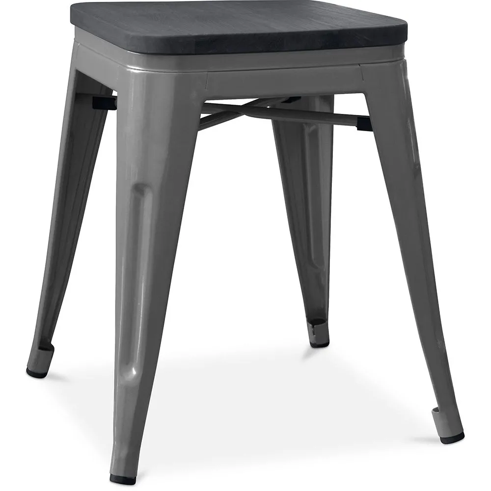 Stołek industrialny - drewno i stal - 46cm - Stylix image 8