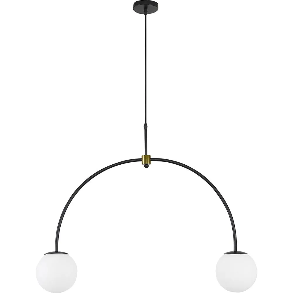 Lampa sufitowa z kulkami z kryształu - lampa wisząca 2-ramienna - Josephine image 8