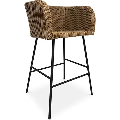 Stołek rattanowy z podłokietnikami - Boho Bali Design - Ishita image 8
