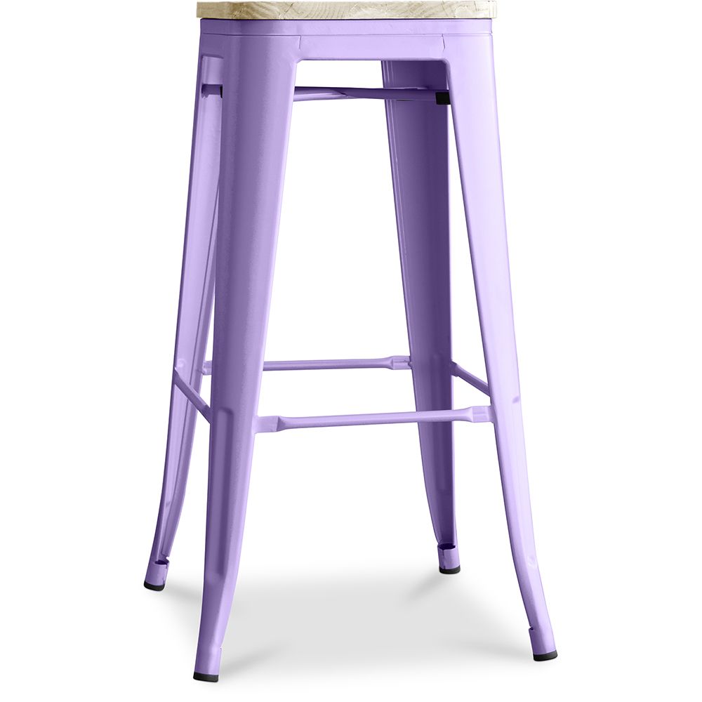Stołek barowy - Wzornictwo przemysłowe - Stal & drewno - 76cm - Stylix image 8