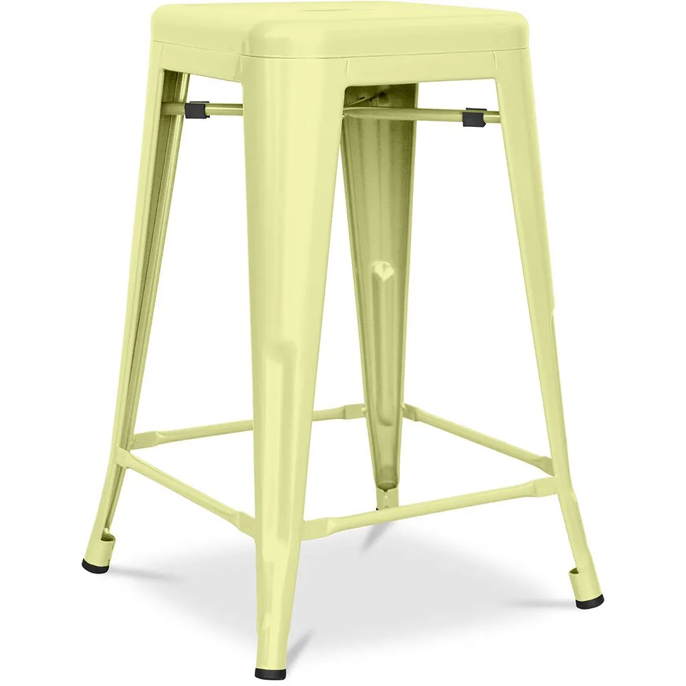 Stołek barowy w stylu industrialnym - matowa stal - 60cm - Stylix image 8