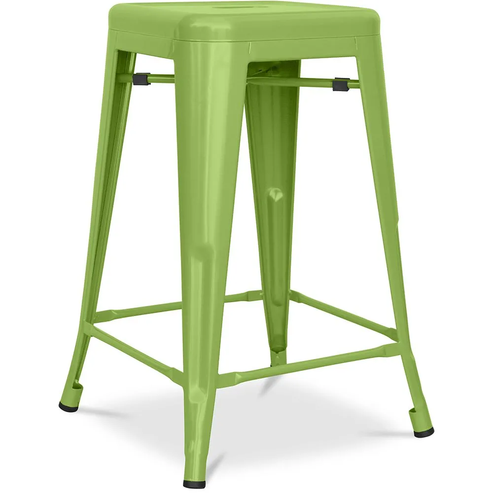 Stołek barowy w stylu industrialnym - matowa stal - 60cm - Stylix image 8