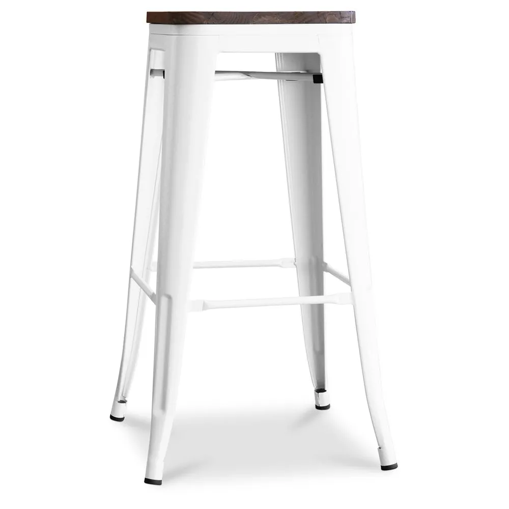 Stołek barowy w stylu industrialnym - drewno & stal - 76cm - Stylix image 8