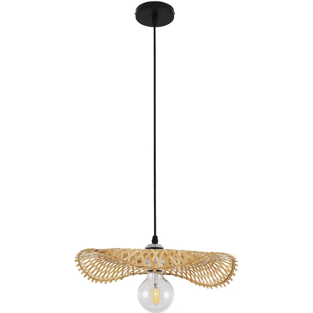Lampa sufitowa z bambusa - Lampa wisząca z designem w stylu boho Bali - Noila image 8