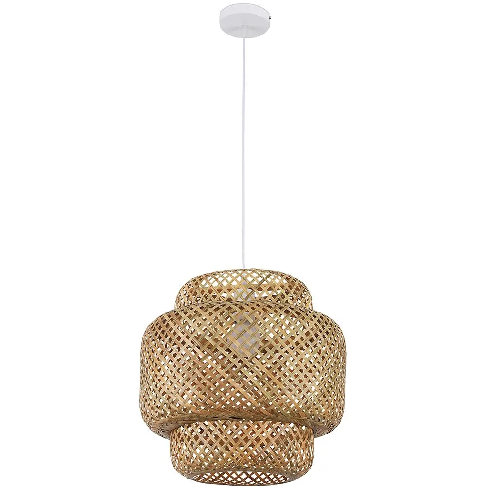 Lampa sufitowa z bambusa - Lampa wisząca w stylu boho Bali - Kamon image 8