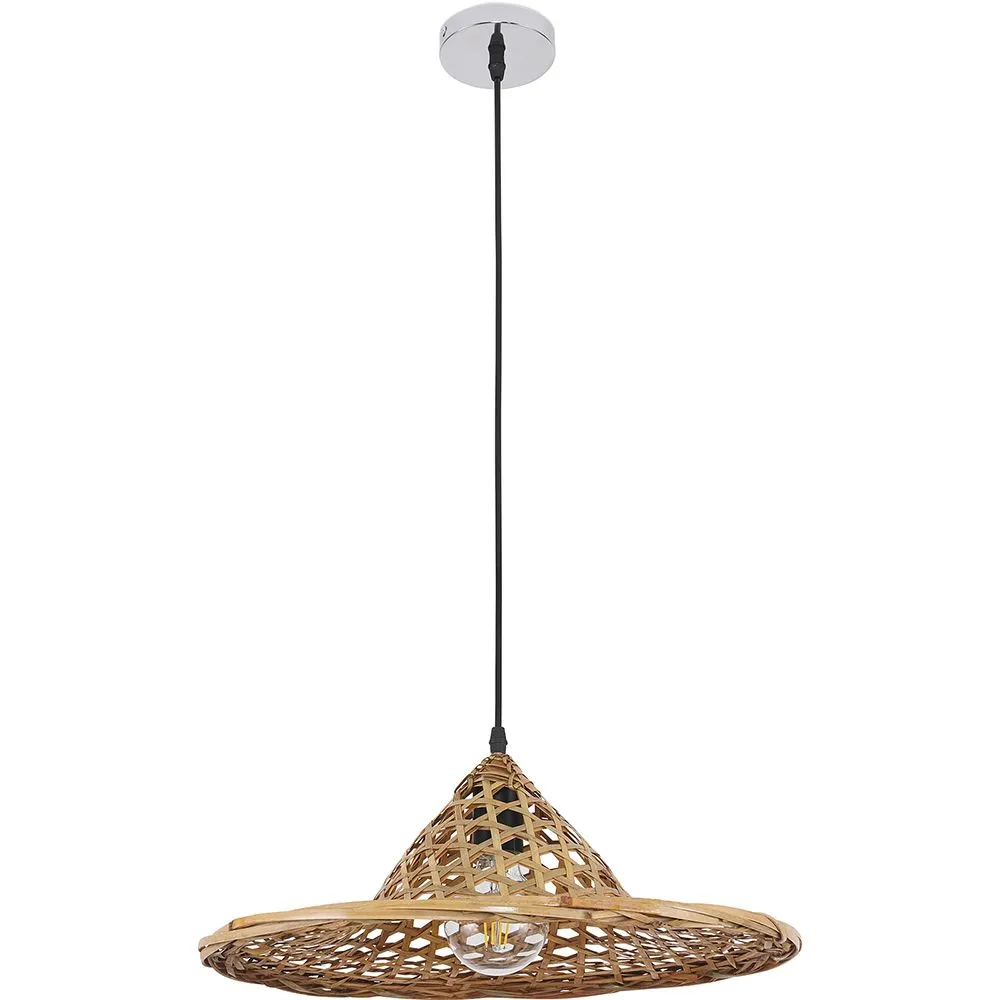 Lampa sufitowa z bambusa - Lampa wisząca w stylu boho Bali - Flora image 8