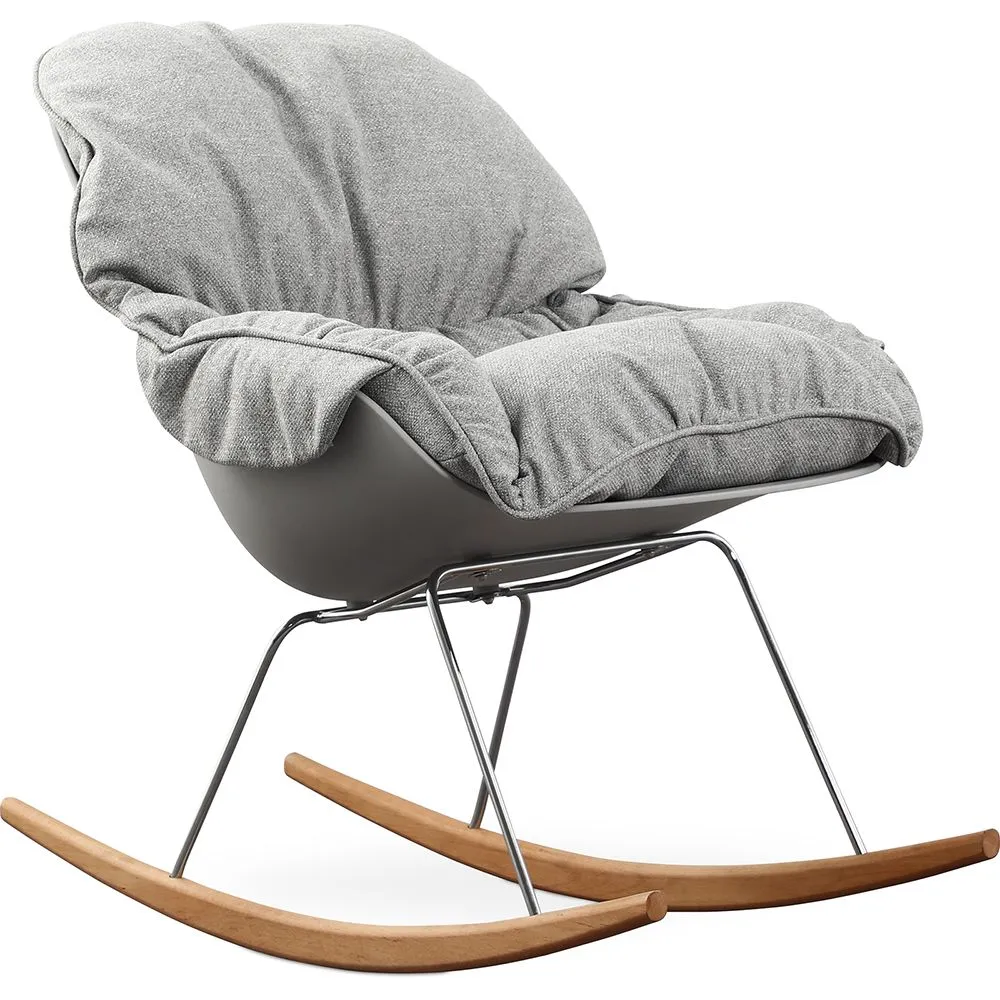 Fotel bujany tapicerowany - Skandynawski design - Ruma image 8