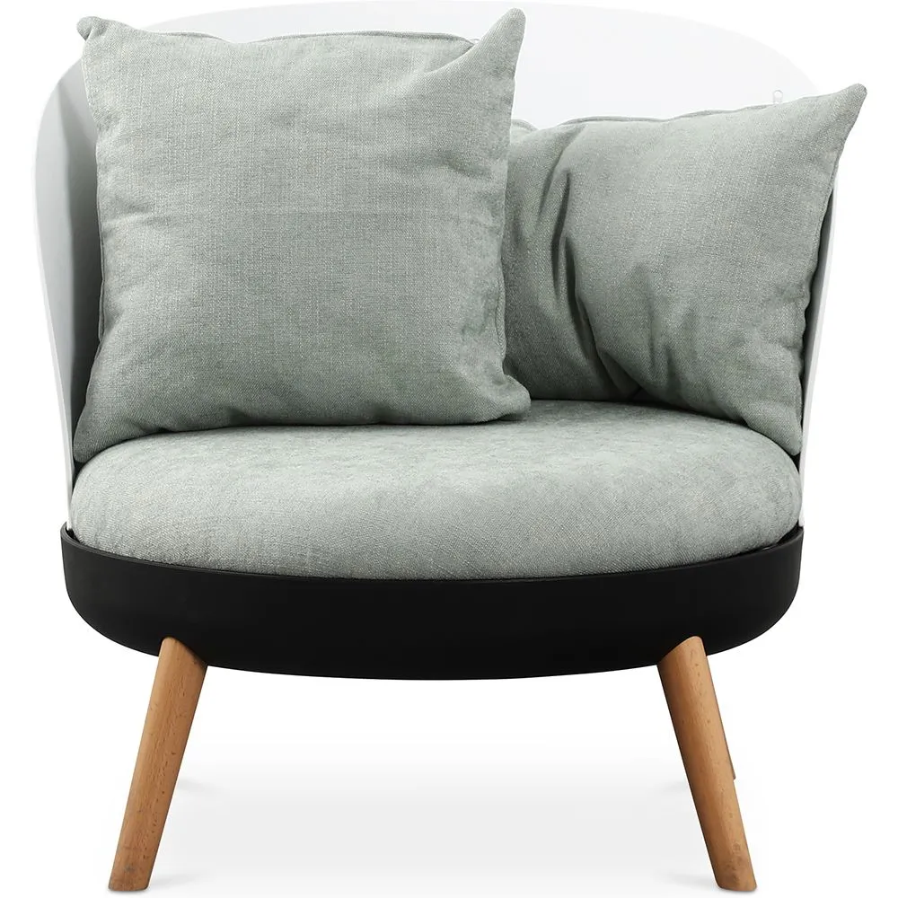 Okrągły fotel - Lniana tapicerka - Skandynawski design - Bella image 8