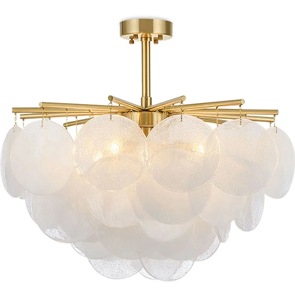 Lampa sufitowa z perłową powłoką - lampa wisząca z dyskami - Karl image 8