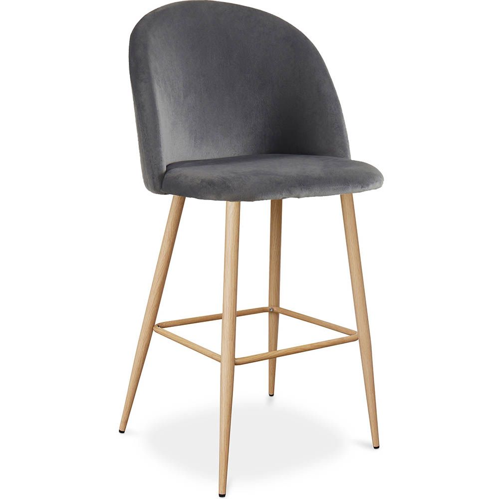 Stołek z aksamitną tapicerką - Skandynawski design - Evelyne image 8