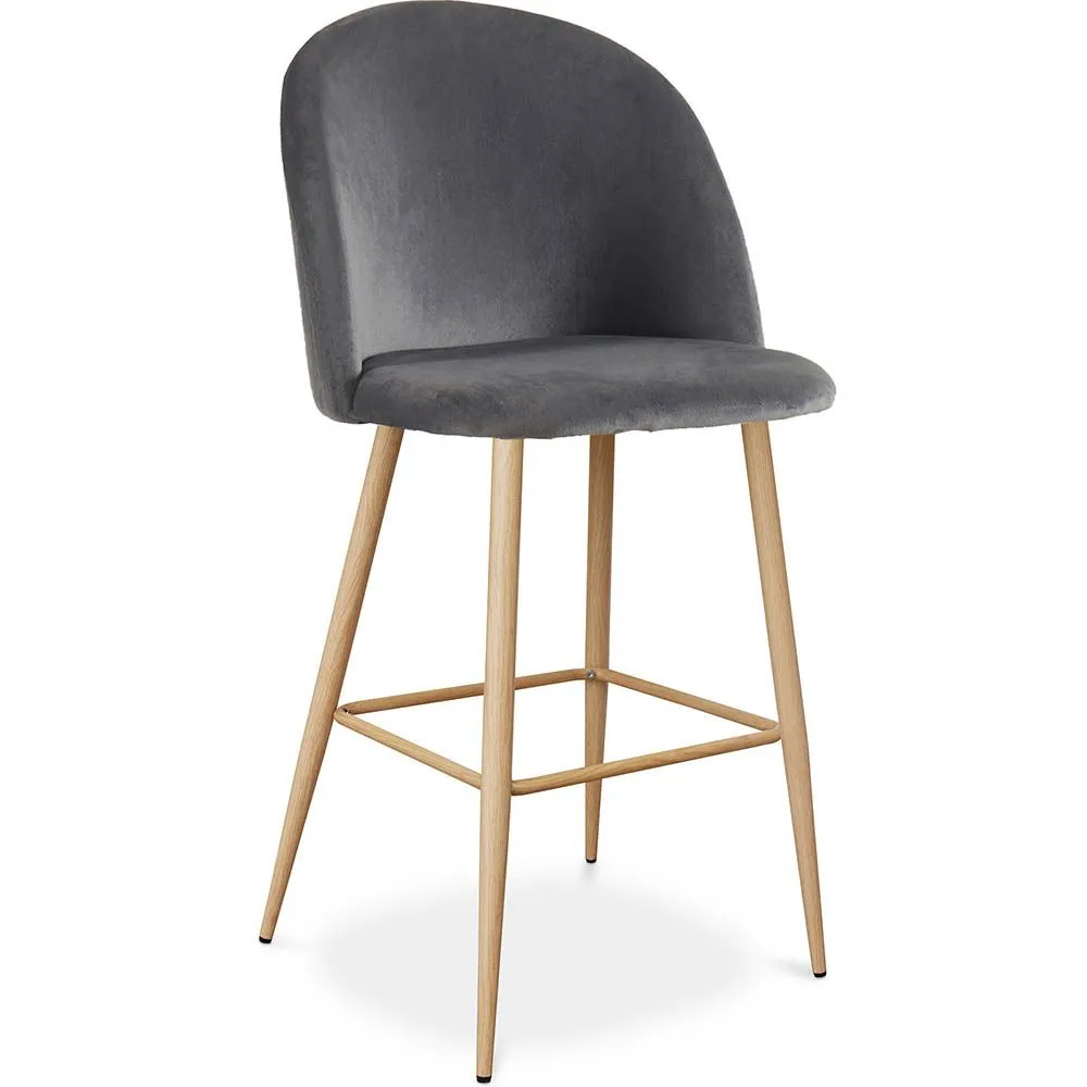 Stołek z aksamitną tapicerką - Skandynawski design - Evelyne image 8