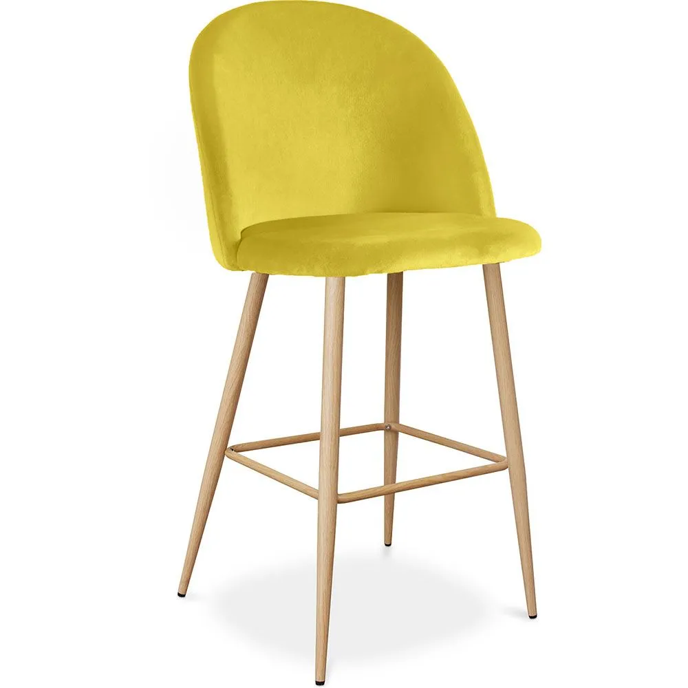 Stołek z aksamitną tapicerką - Skandynawski design - Evelyne image 8