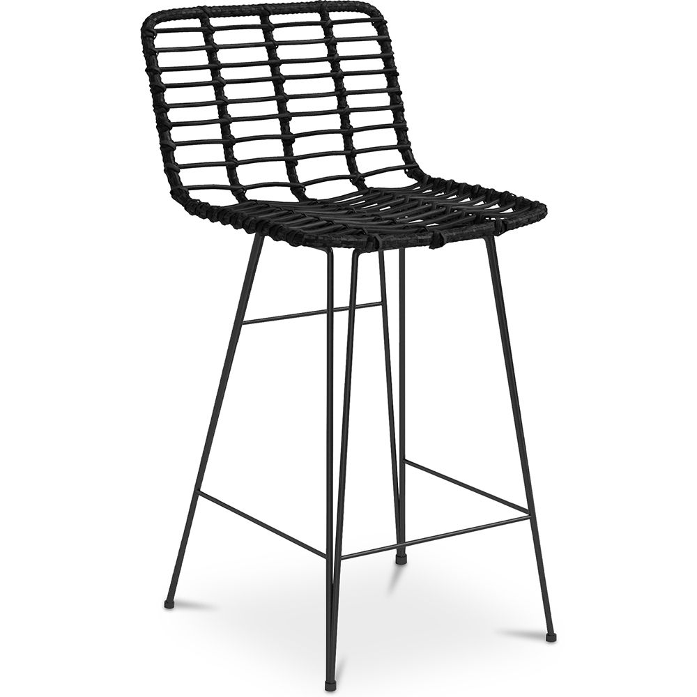Wiklinowy stołek barowy z oparciem - Boho Bali Design - 75cm - Catori image 8