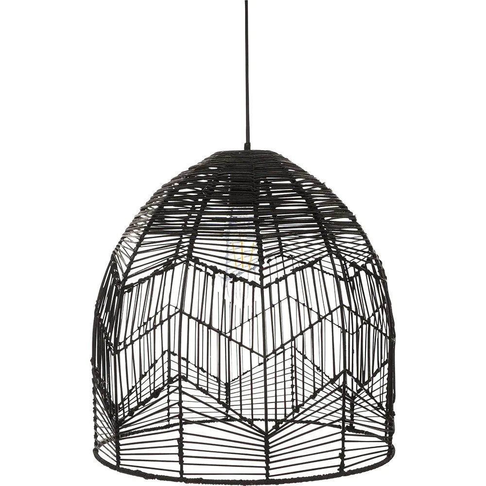 Czarna lampa sufitowa z rattanu - Lampa wisząca w stylu boho Bali - Le image 8