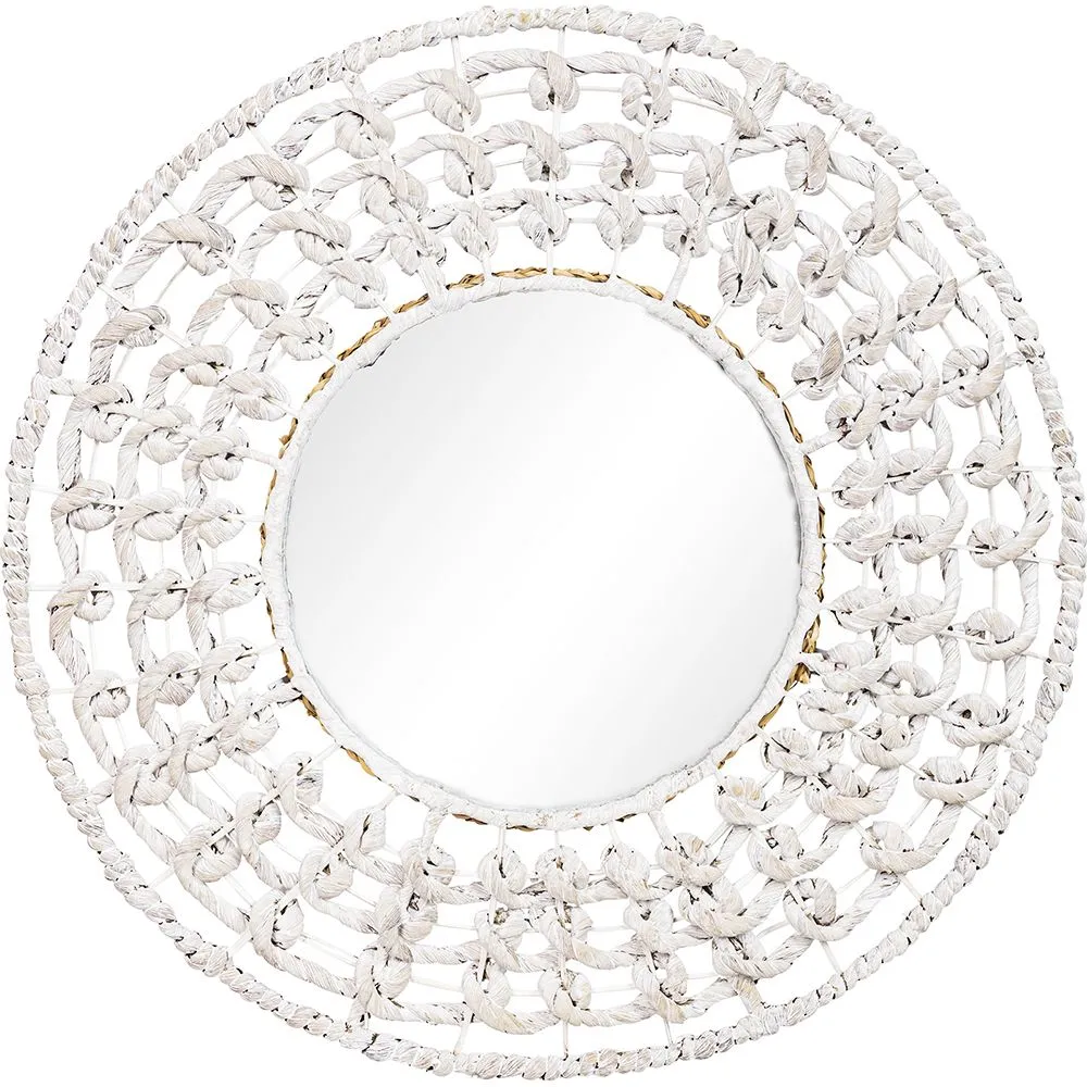 Lustro ścienne - Okrągły wzór Boho Bali White (60 cm) - Lenai image 8