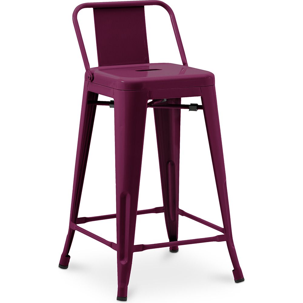 Stołek barowy z oparciem - Design przemysłowy - 60cm - New Edition - Stylix image 8