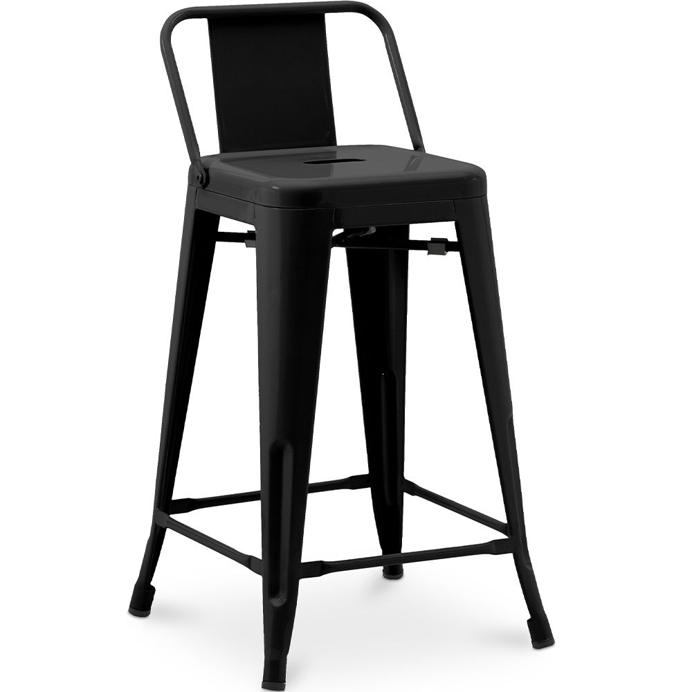 Stołek barowy z oparciem - Design przemysłowy - 60cm - New Edition - Stylix image 8