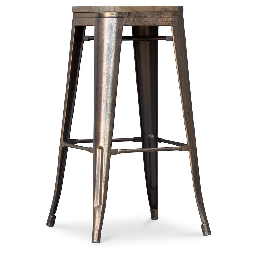 Stołek barowy - Industrial Design - Wood & Steel - 76 cm - New Edition- Stylix image 8