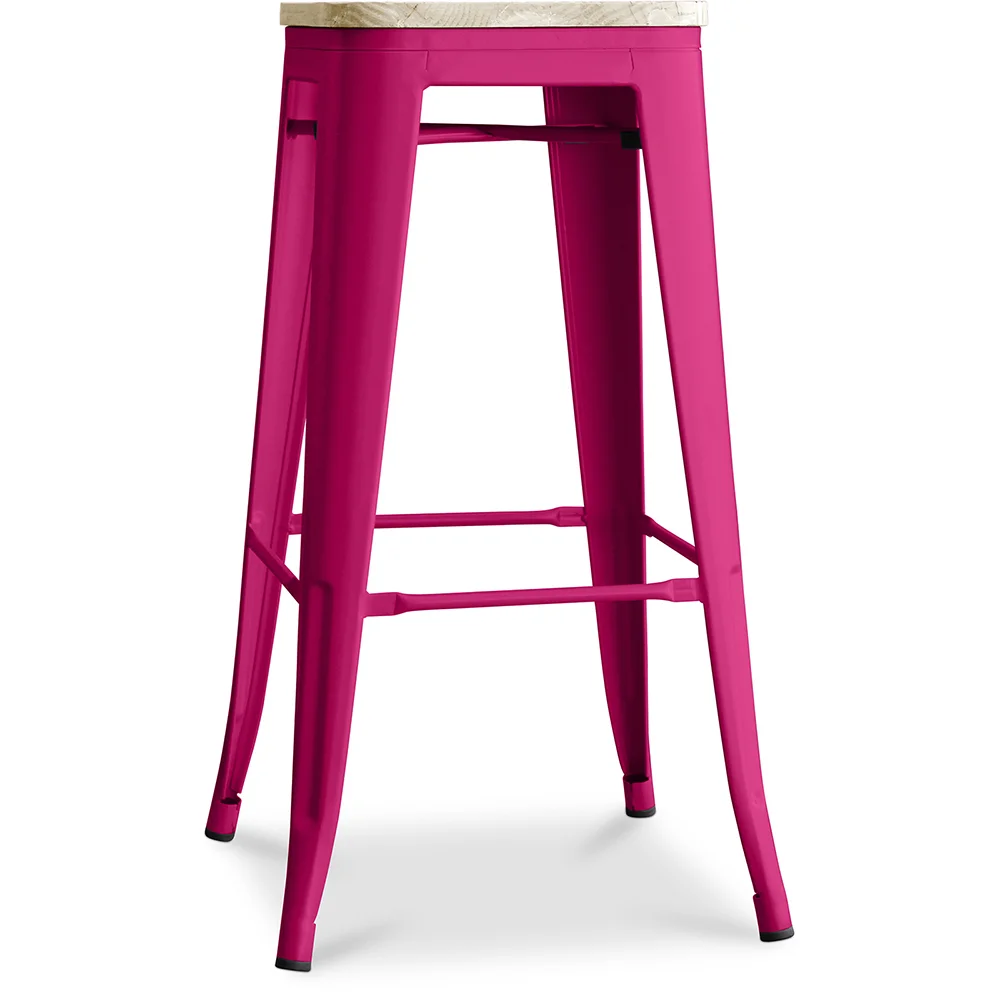 Stołek barowy - Wzór przemysłowy - Drewno & stal - 76cm - Nowa edycja - Stylix image 8