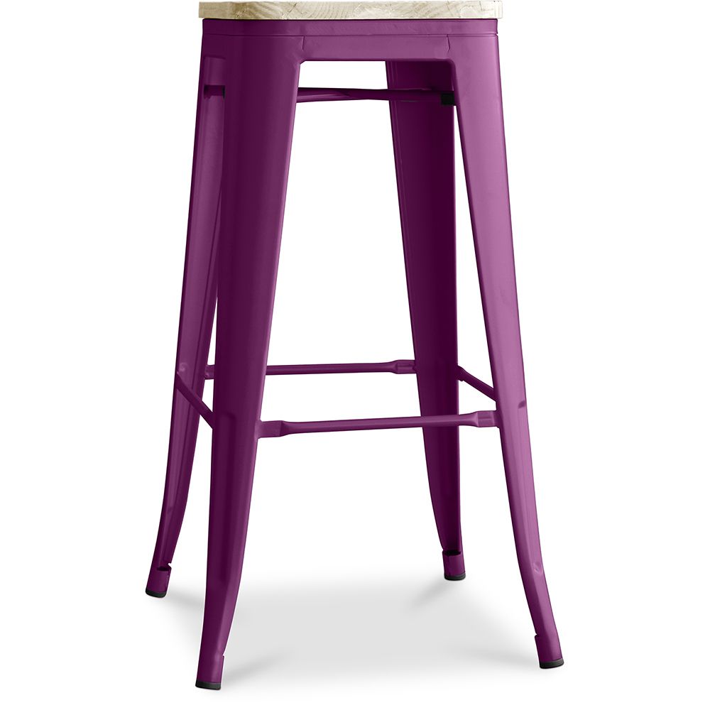 Stołek barowy - Wzór przemysłowy - Drewno & stal - 76cm - Nowa edycja - Stylix image 8