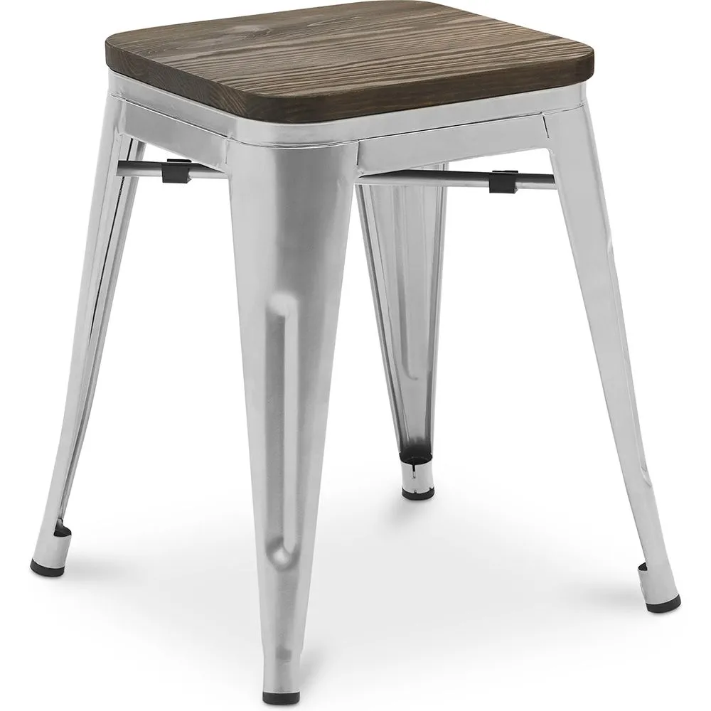 Stołek barowy - Wzór przemysłowy - Drewno i stal - 45 cm - Nowa edycja - Stylix image 8