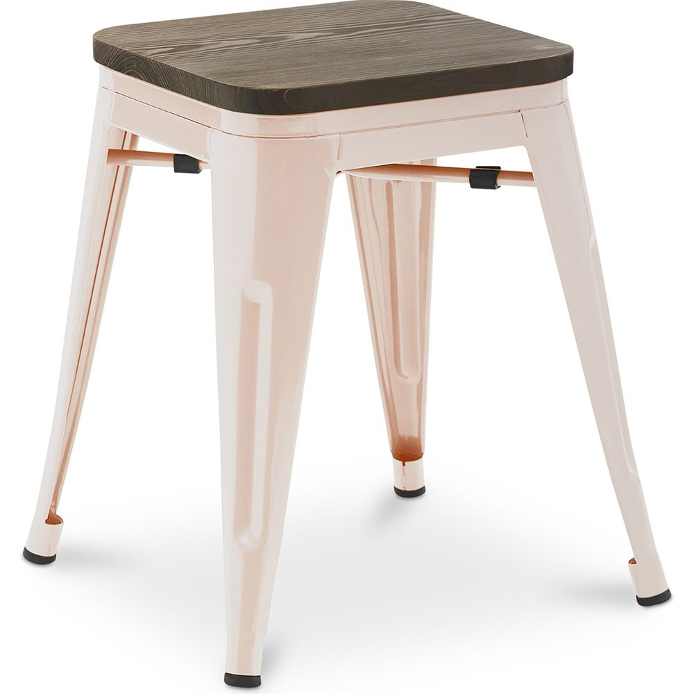 Stołek barowy - Wzór przemysłowy - Drewno i stal - 45 cm - Nowa edycja - Stylix image 8