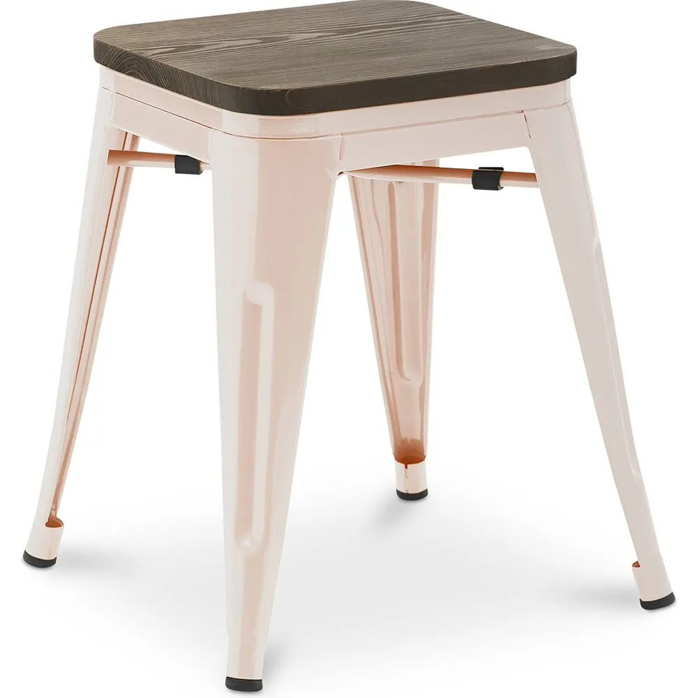 Stołek barowy - Wzór przemysłowy - Drewno i stal - 45 cm - Nowa edycja - Stylix image 8