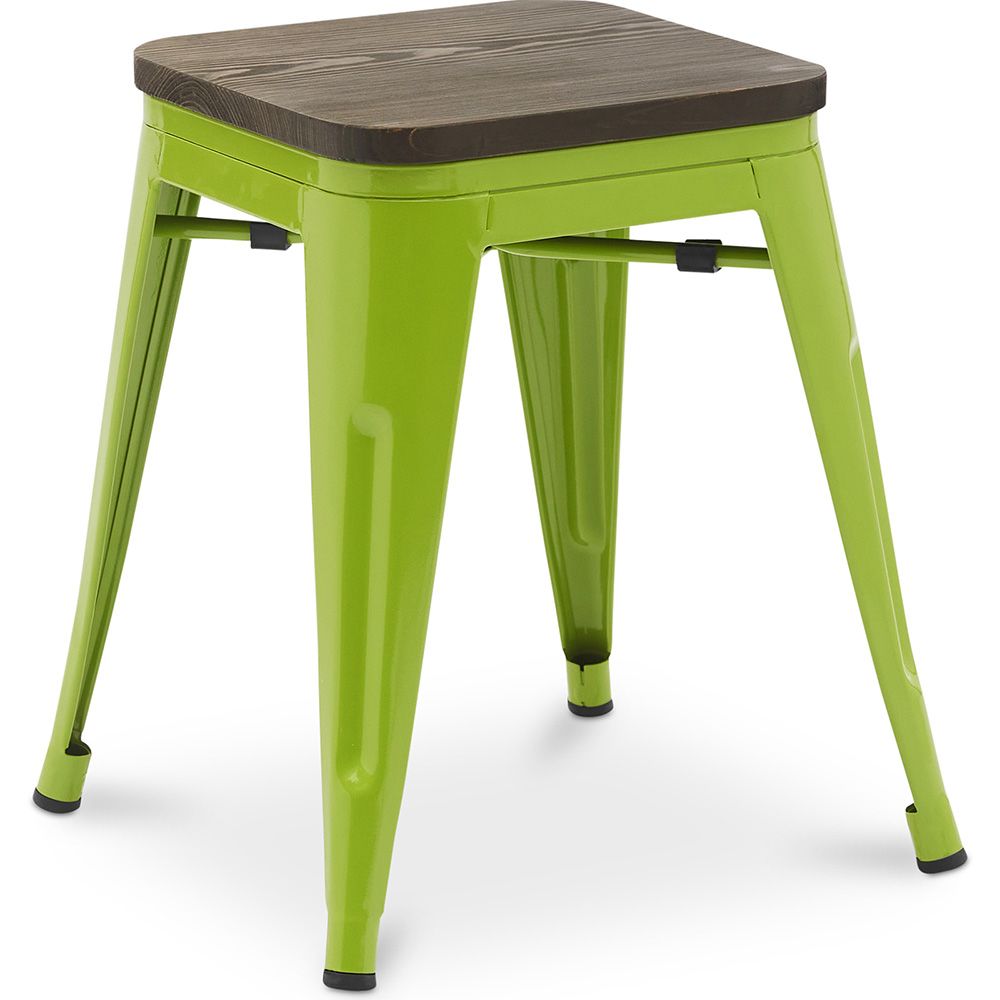 Stołek barowy - Wzór przemysłowy - Drewno i stal - 45 cm - Nowa edycja - Stylix image 8