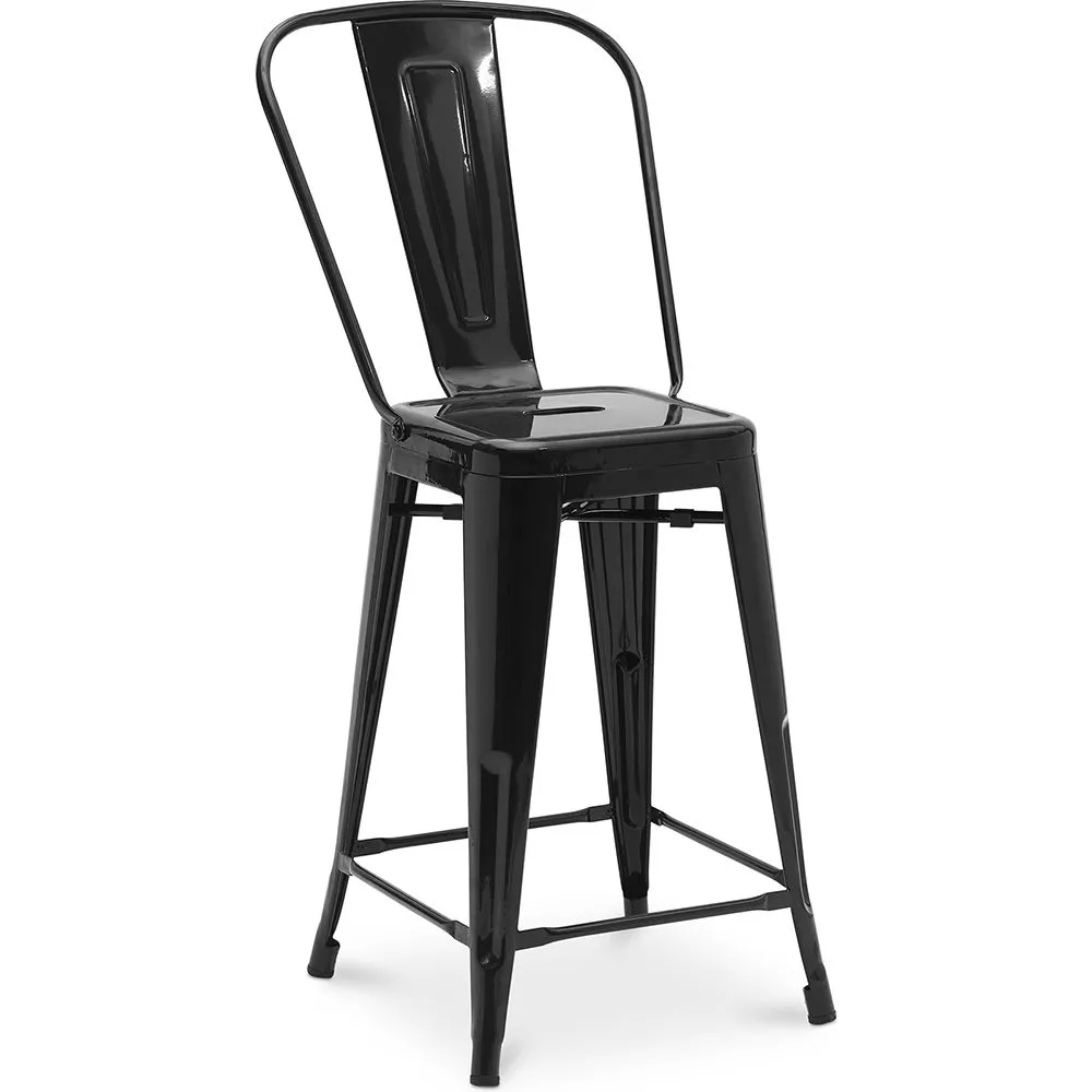 Stołek barowy z oparciem - Industrial Design - 60cm - New Edition - Stylix image 8