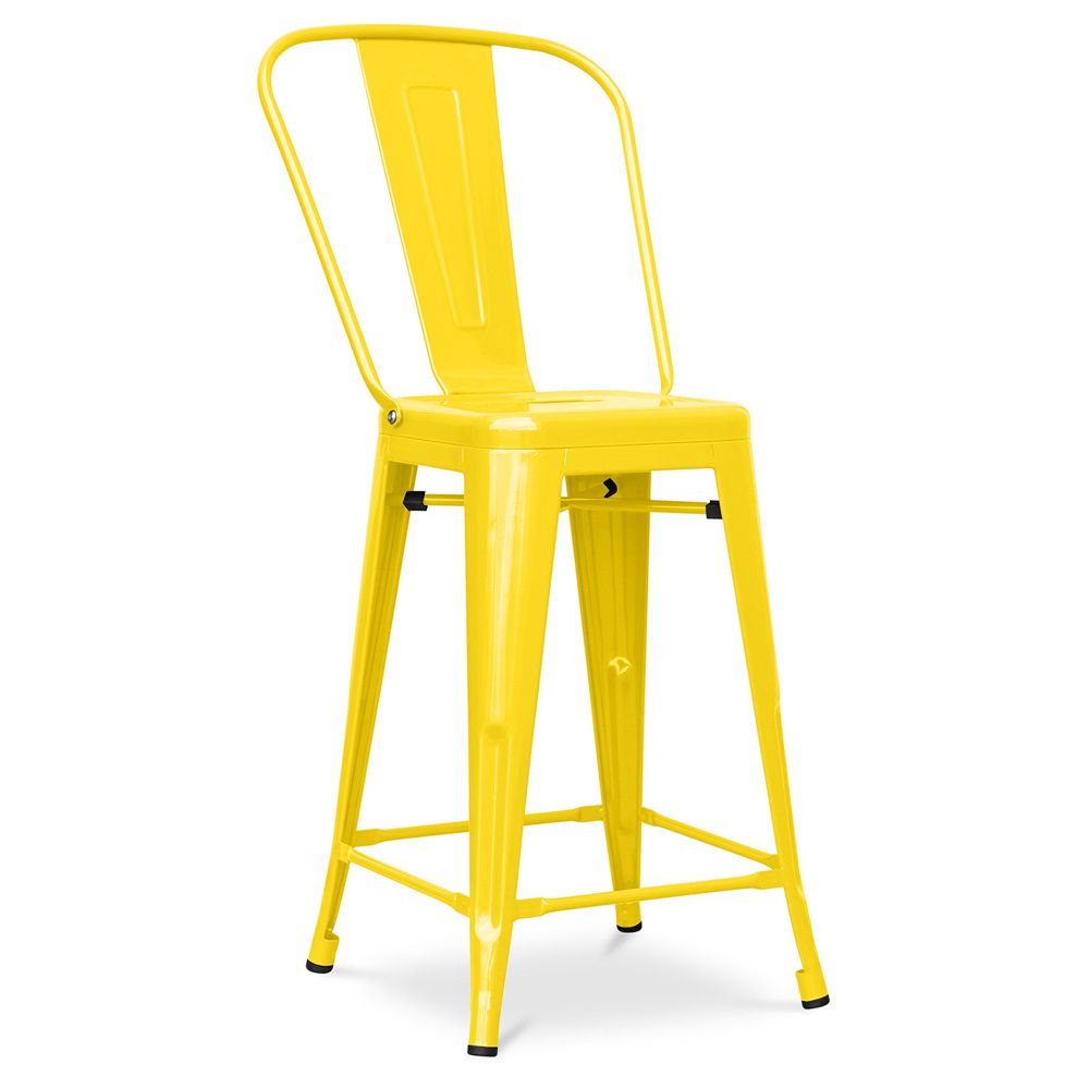 Stołek barowy z oparciem - Industrial Design - 60cm - New Edition - Stylix image 8
