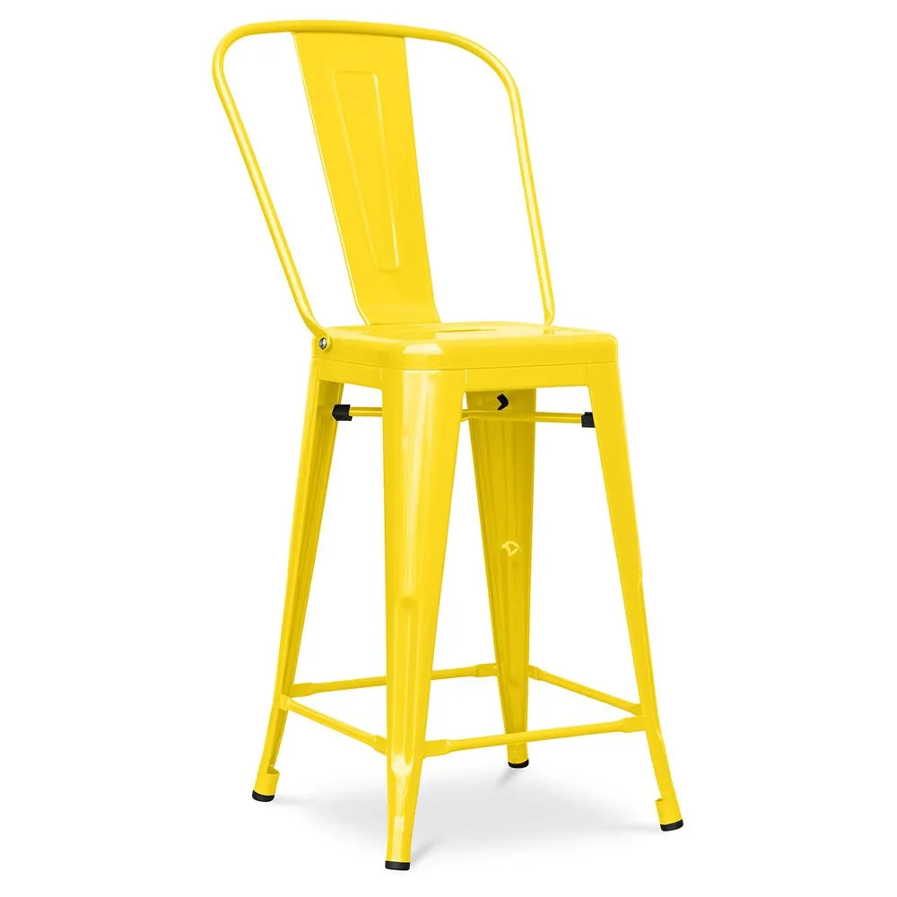 Stołek barowy z oparciem - Industrial Design - 60cm - New Edition - Stylix image 8