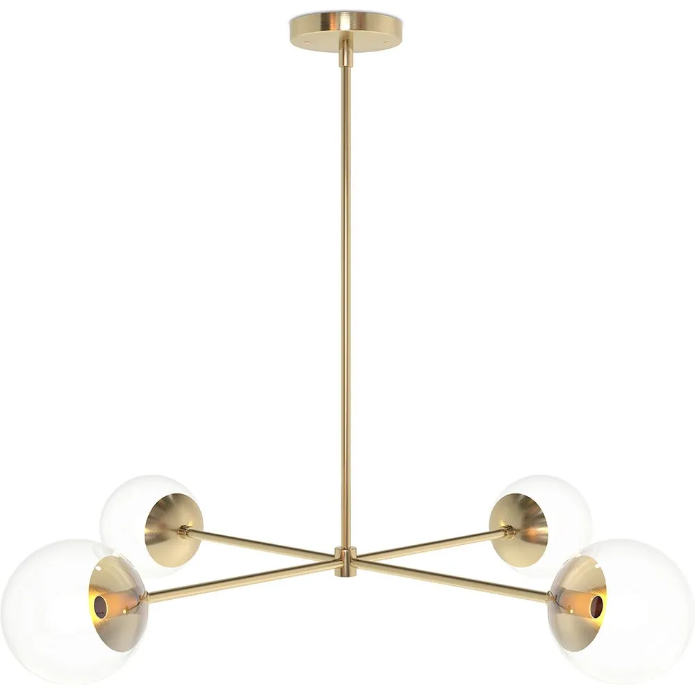 Złota lampa sufitowa - Lampa wisząca z designem - 4 ramiona - Luba image 8