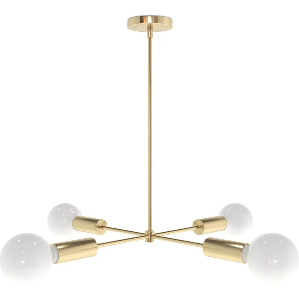 Złota lampa sufitowa - Lampa wisząca z designem - 4 ramiona - Retan image 8