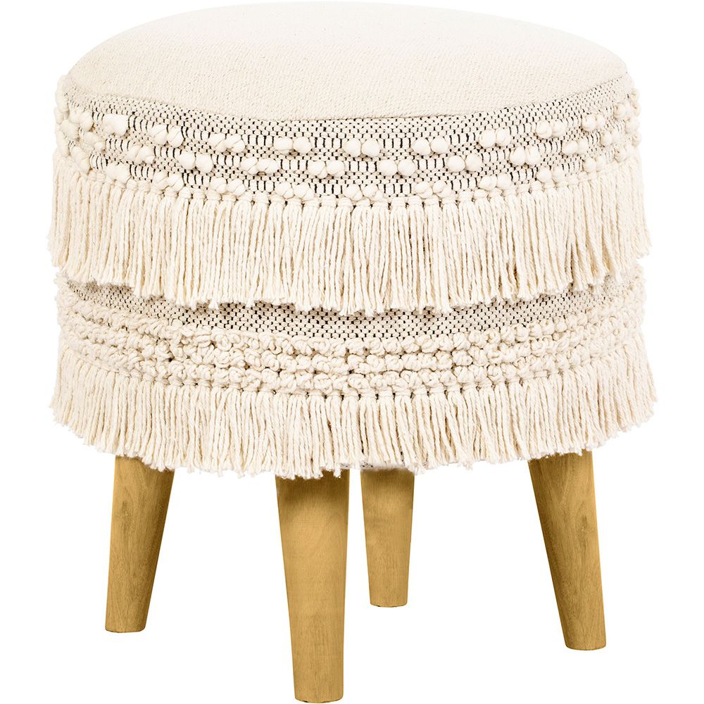 Okrągły pufa stołek - styl boho bali - Debra image 8