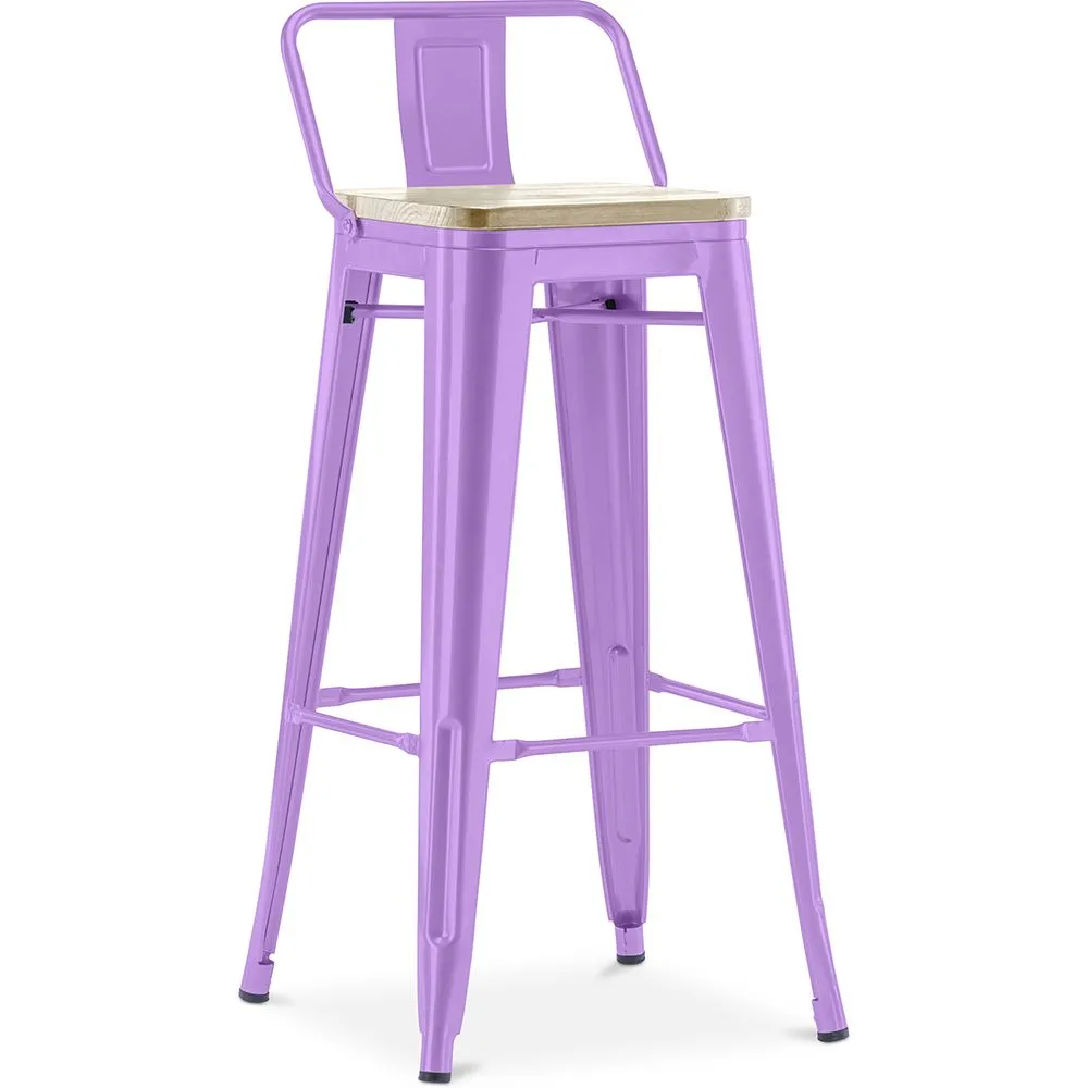Stołek barowy z oparciem - Industrial Design - 76 cm - Stylix image 8