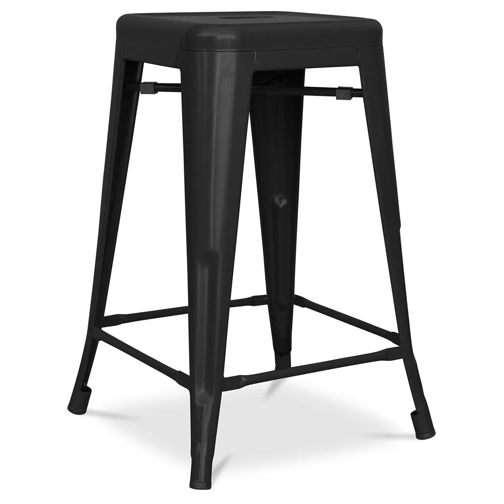 Stołek barowy - Industrial Design - Matte Steel - 60cm - New Edition - Stylix image 8