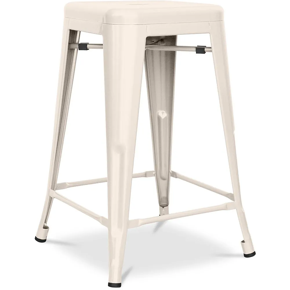 Stołek barowy - Industrial Design - Matte Steel - 60cm - New Edition - Stylix image 8