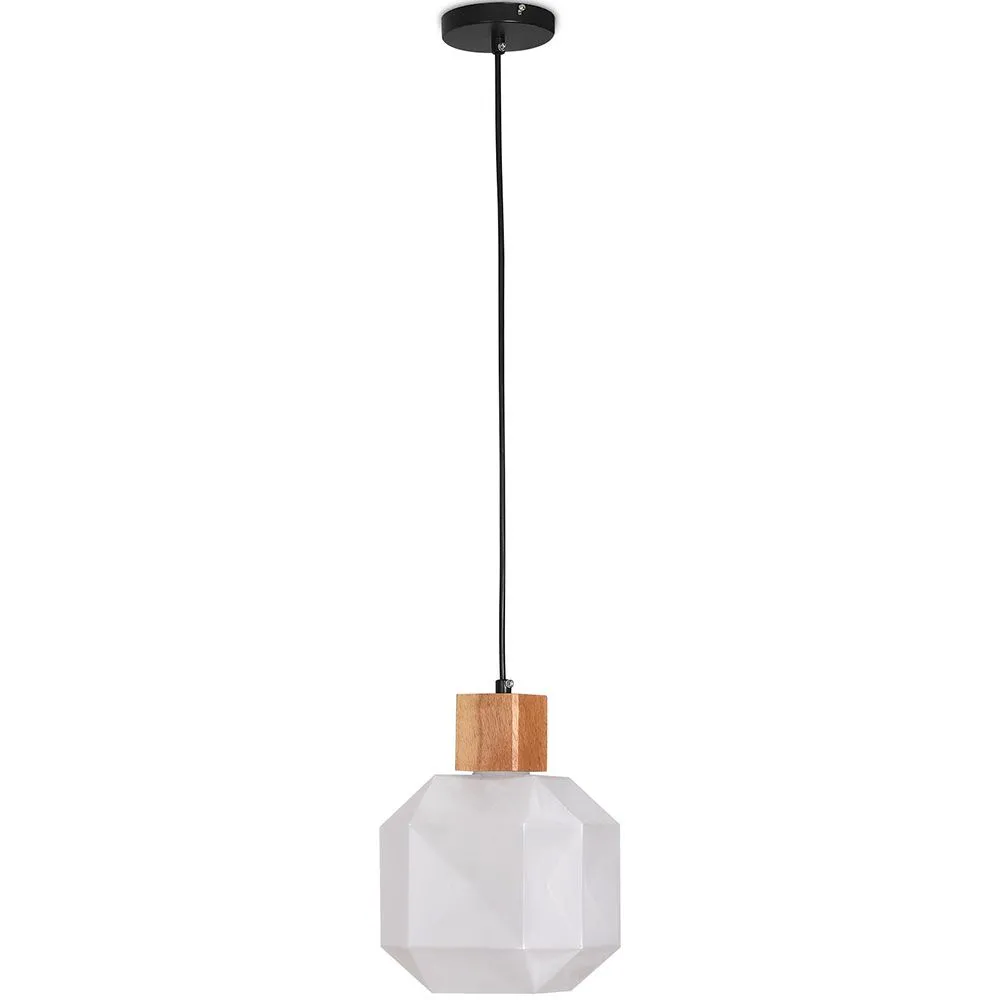 Lampa sufitowa z drewna i szkła - lampa wisząca w stylu projektowym - Bumba image 8