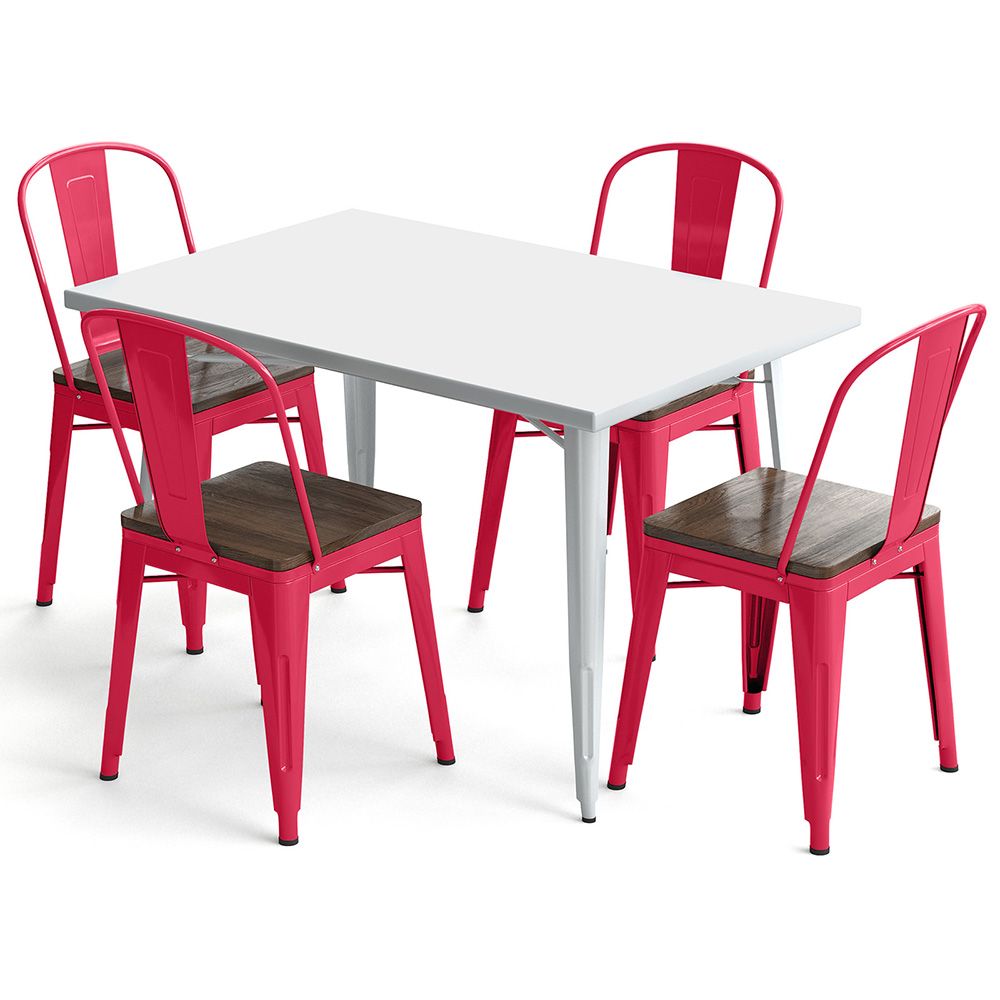 Stół i 4 krzesła do jadalni w zestawie Wzór przemysłowy - Nowa edycja - Bistrot Stylix image 8