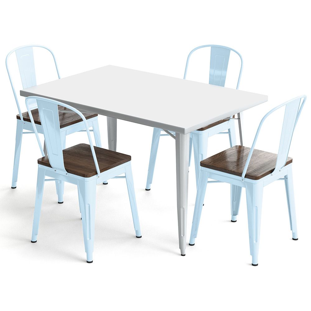 Stół i 4 krzesła do jadalni w zestawie Wzór przemysłowy - Nowa edycja - Bistrot Stylix image 8