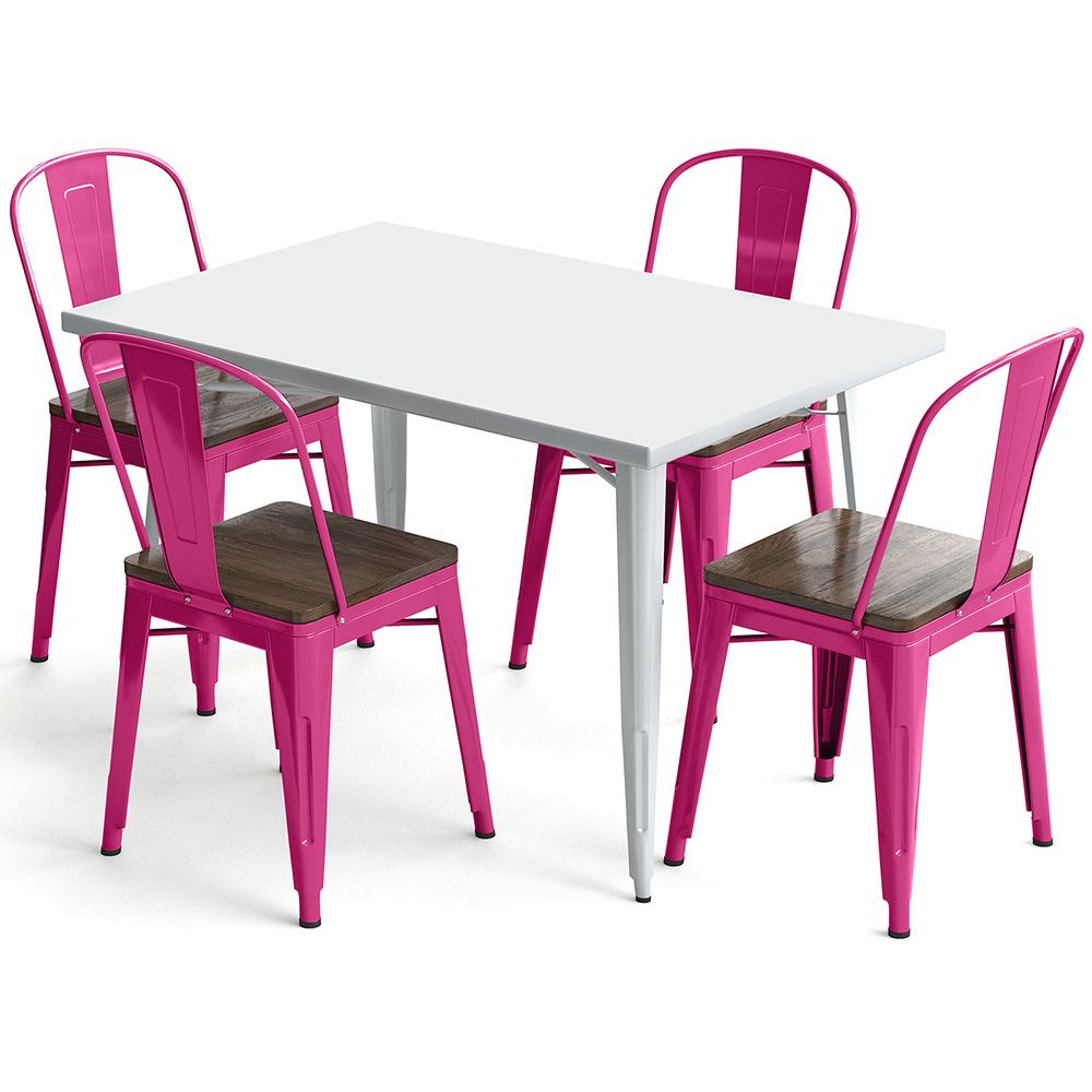 Stół i 4 krzesła do jadalni w zestawie Wzór przemysłowy - Nowa edycja - Bistrot Stylix image 8