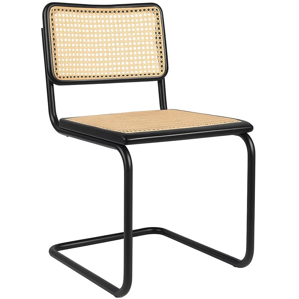 Krzesło do jadalni - Vintage Design - Drewno i naturalny rattan - Czarny - Bastral image 8