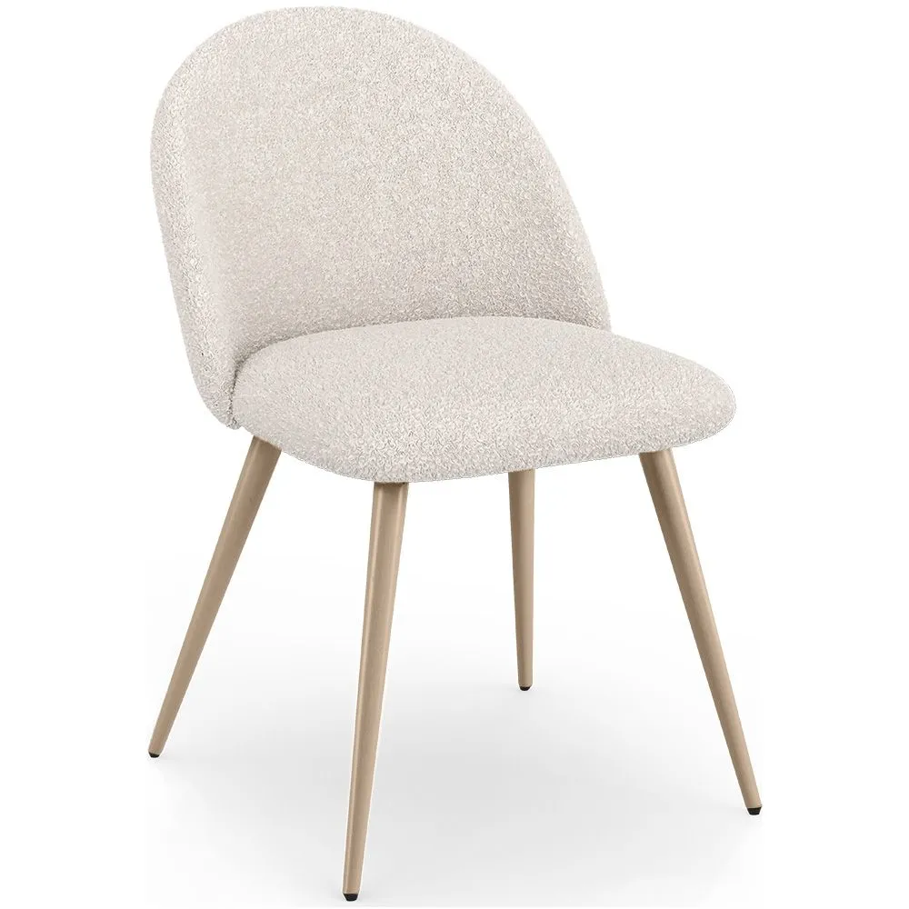 Krzesło do jadalni - Tapicerowane w tkaninie bouclé - Design skandynawski - Evelyne image 8