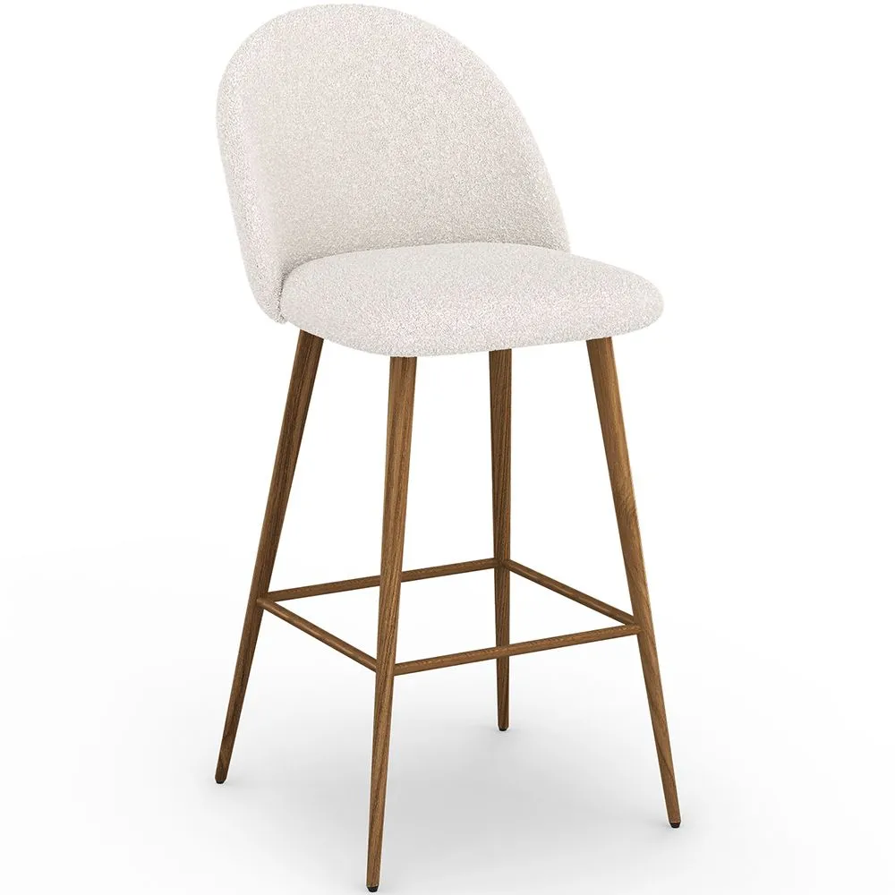 Stołek tapicerowany tkaniną Bouclé - Skandynawski Design - Evelyne image 8
